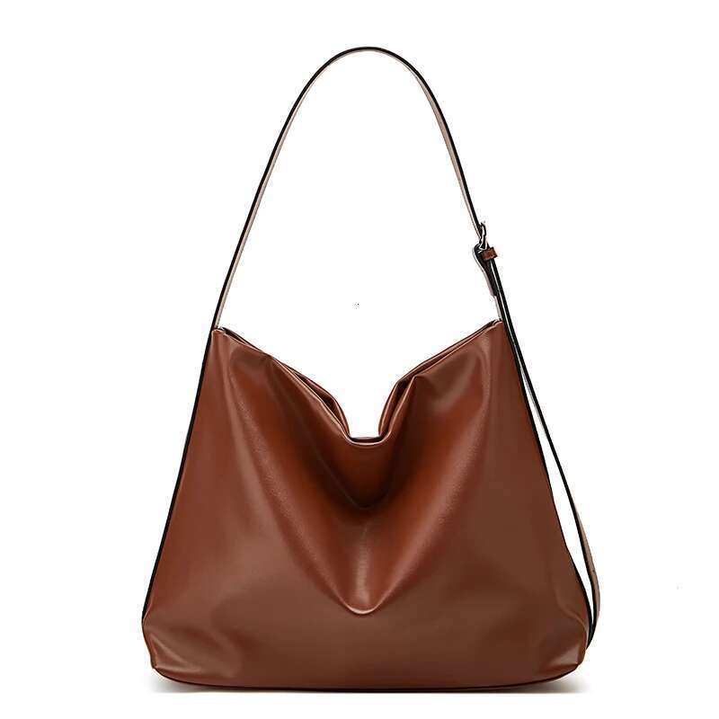 Women's Bags Designer Simple Retro Soft Leather Shoulder Bag, Solid Color Large Capacity Stray Bag