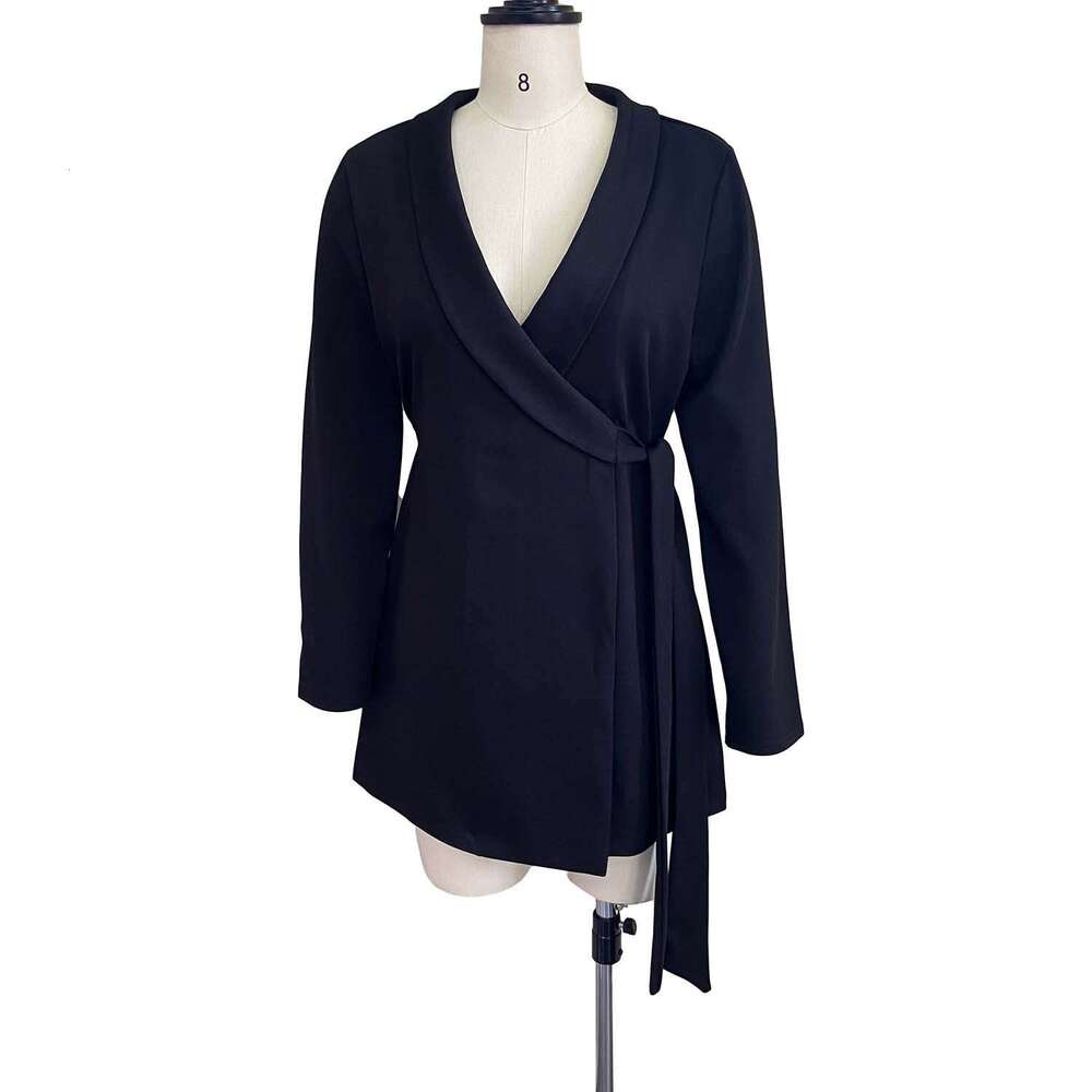 Women's Wear Autumn New Style Commuter Office Slim Fit Tie Up Suit Large Dress