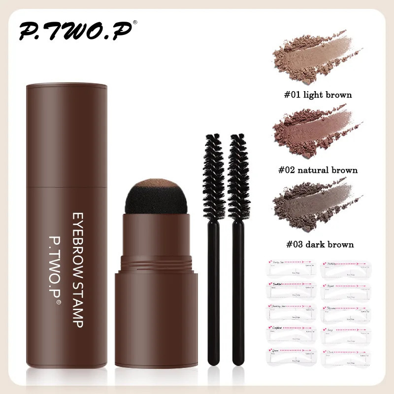 Eyebrow Powder Stamp Shaping Kit Waterproof Long Lasting Makeup Brushes eyebrow paint pencil Eye Brows Stencil Korean Cosmetics 250515