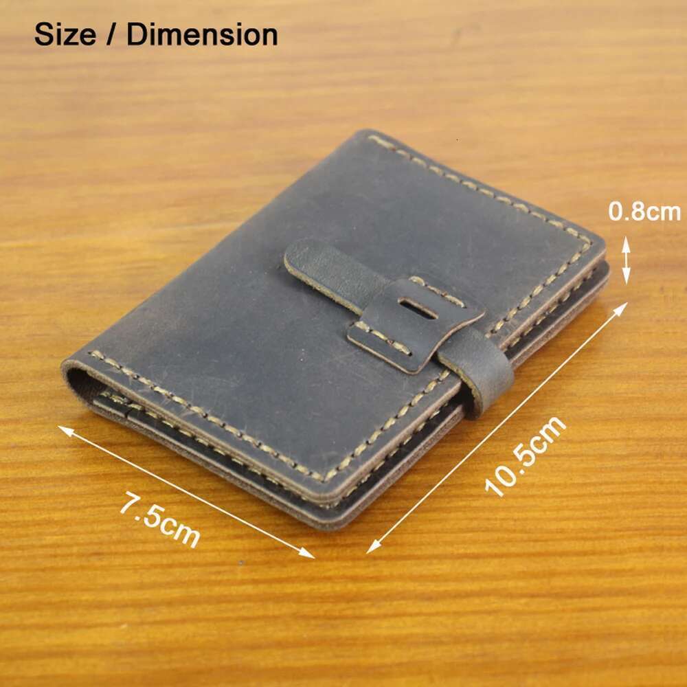 High Quality Handmade Genuine Holder Men Wallet ID Business Card Sleeve Leather Women Bifold Purse Small MC431