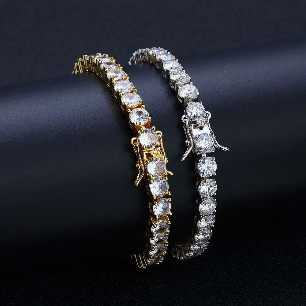 Hip Hop Custom 925 Silver Tennis Bracelet VVS Moissanite Diamond Tennis Chain 3/4/5/6mm Bracelet For Both Men And Women