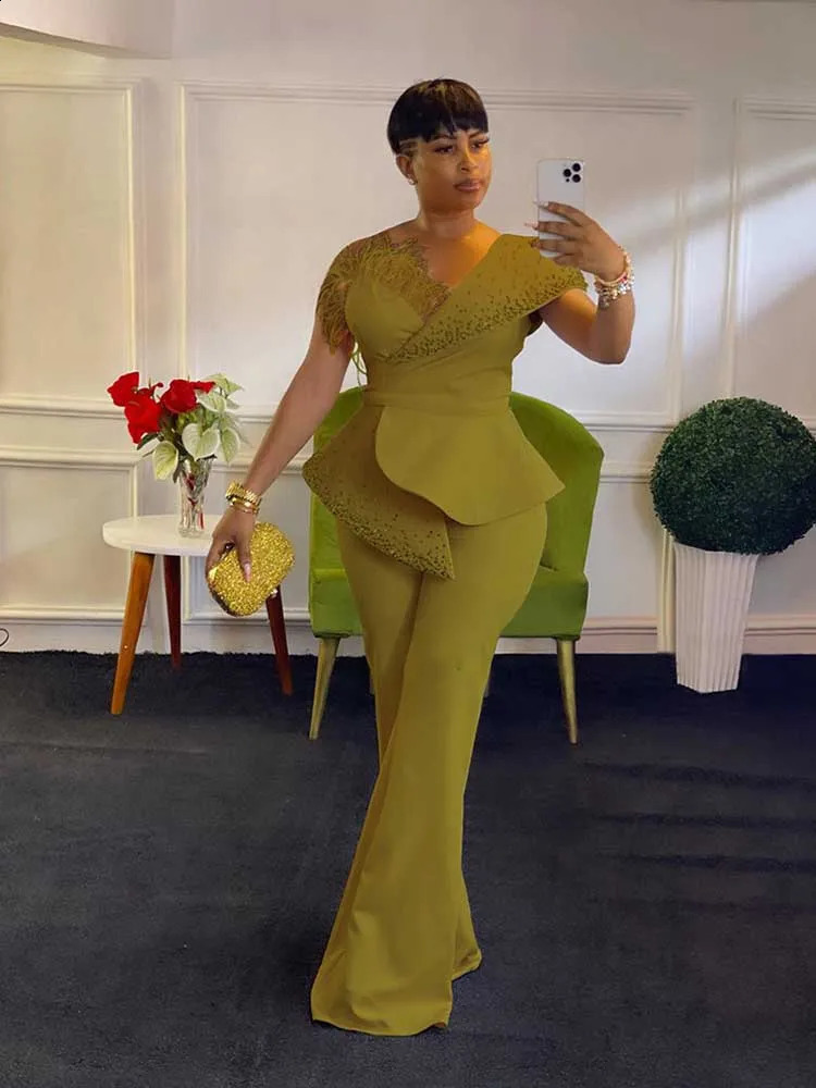 High Waist Strapless Jumpsuit Rivet Collar Lady Evening and Party Tube Top Jumpsuit for Women Elegant Sexy Birthday Jumpsuit 250519