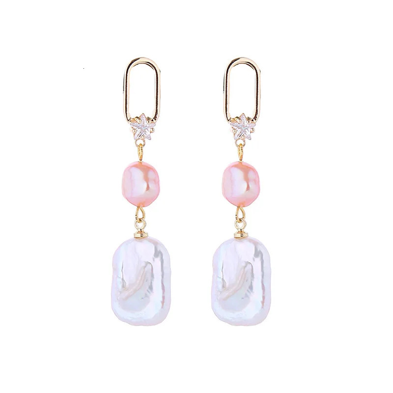 Arrival 100% Natural Baroque Freshwater Pearl 14K Gold Filled Female Tassels Stud Earrings Jewelry Anti Allergy For Women 250517