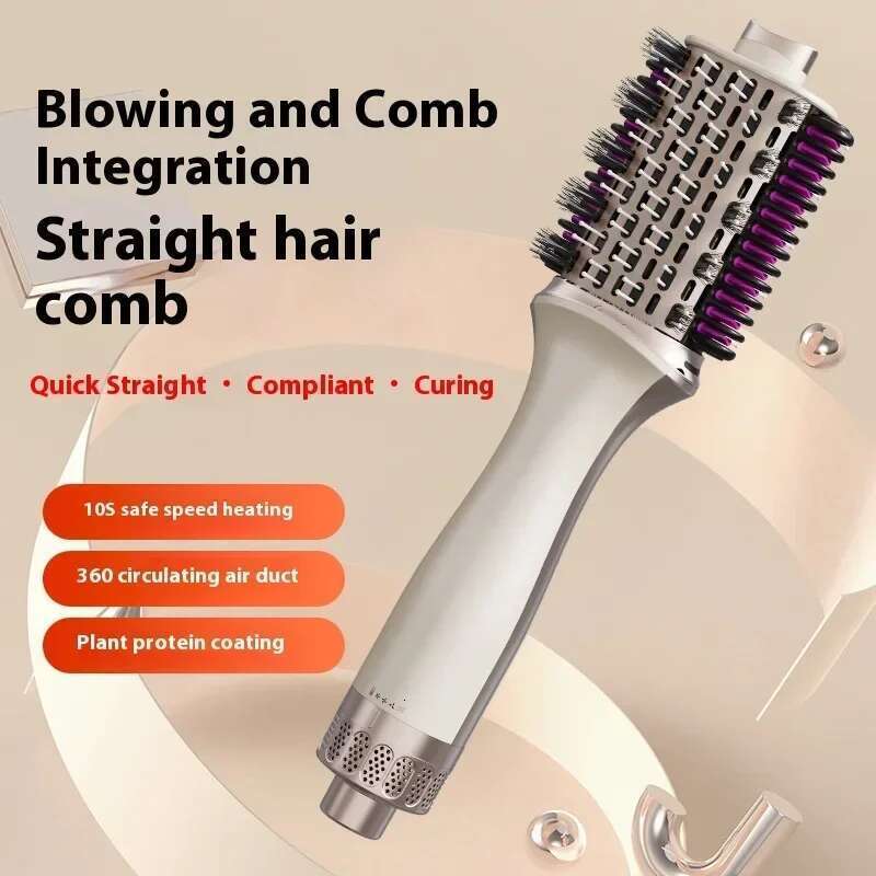 Professional Multifunctional Straightening Blow Dryer Volumizing Brush Curling Iron Hair Comb Suitable for all hair types