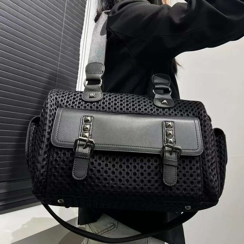 Ladies' Fashion Y2k Street Hot Girl Yansew Handbag Large Capacity Retro Splicing Punk Shoulder Bag