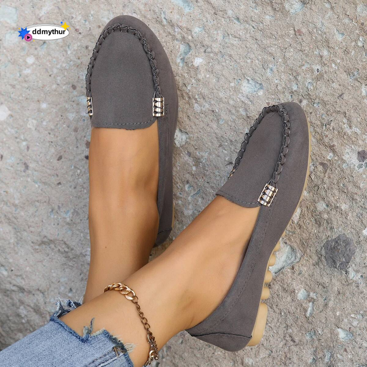 New Women's Casual Canvas Sneakers Spring Autumn Loafers Fashion Non-slip Soft Round-toe Denim Flat Shoes Plus Size 43 ddmythur