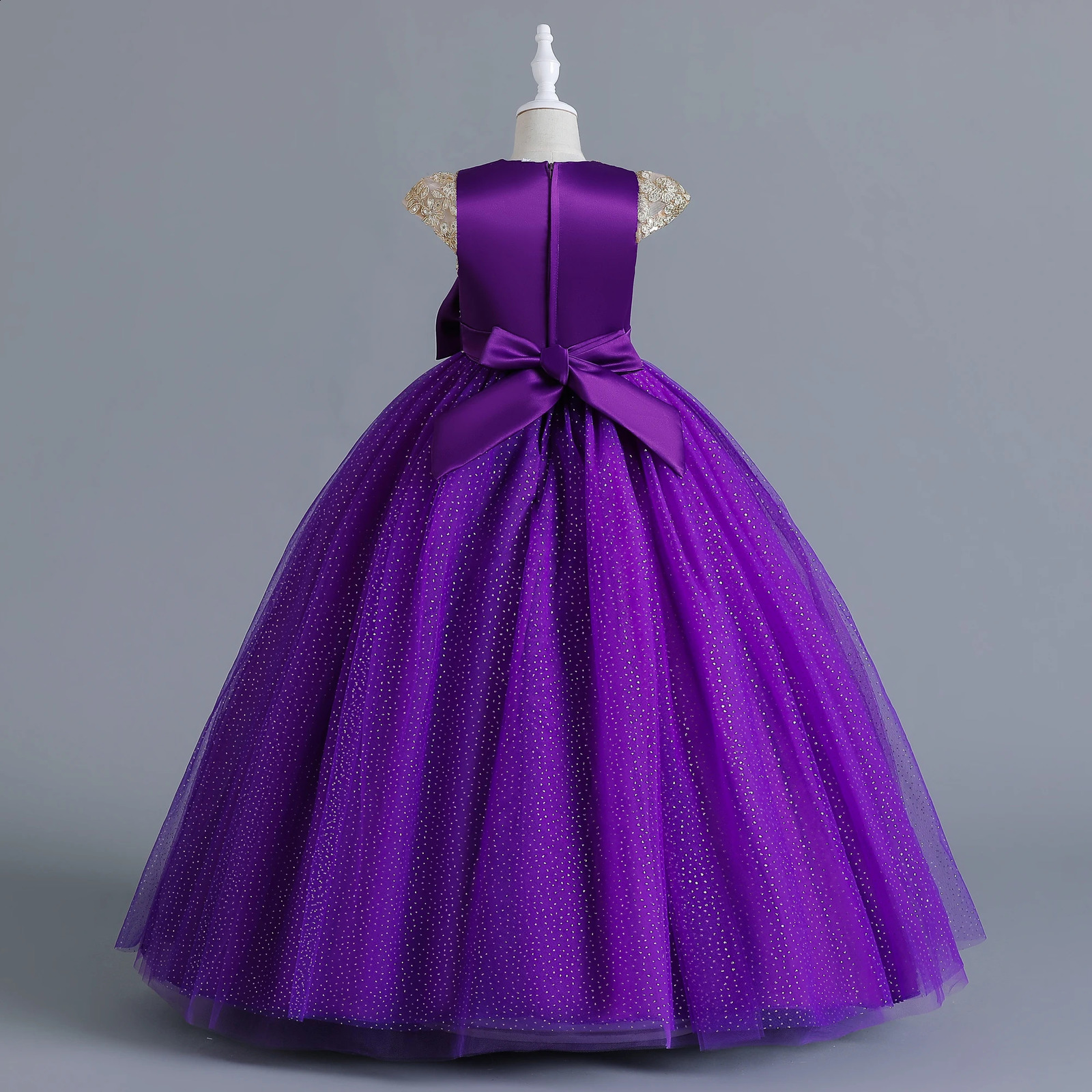 Girl dress in sleeveless sequins wedding dress flower girl performing princess dress long dress 250519