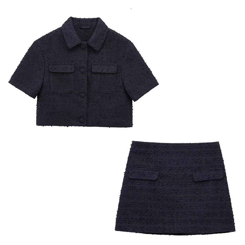 Willshela Women Fashion 2 Piece Set Solid Single Breasted Jackets Vintage Side Zipper Mini Skirt Female Chic Lady Skirts Set 250520