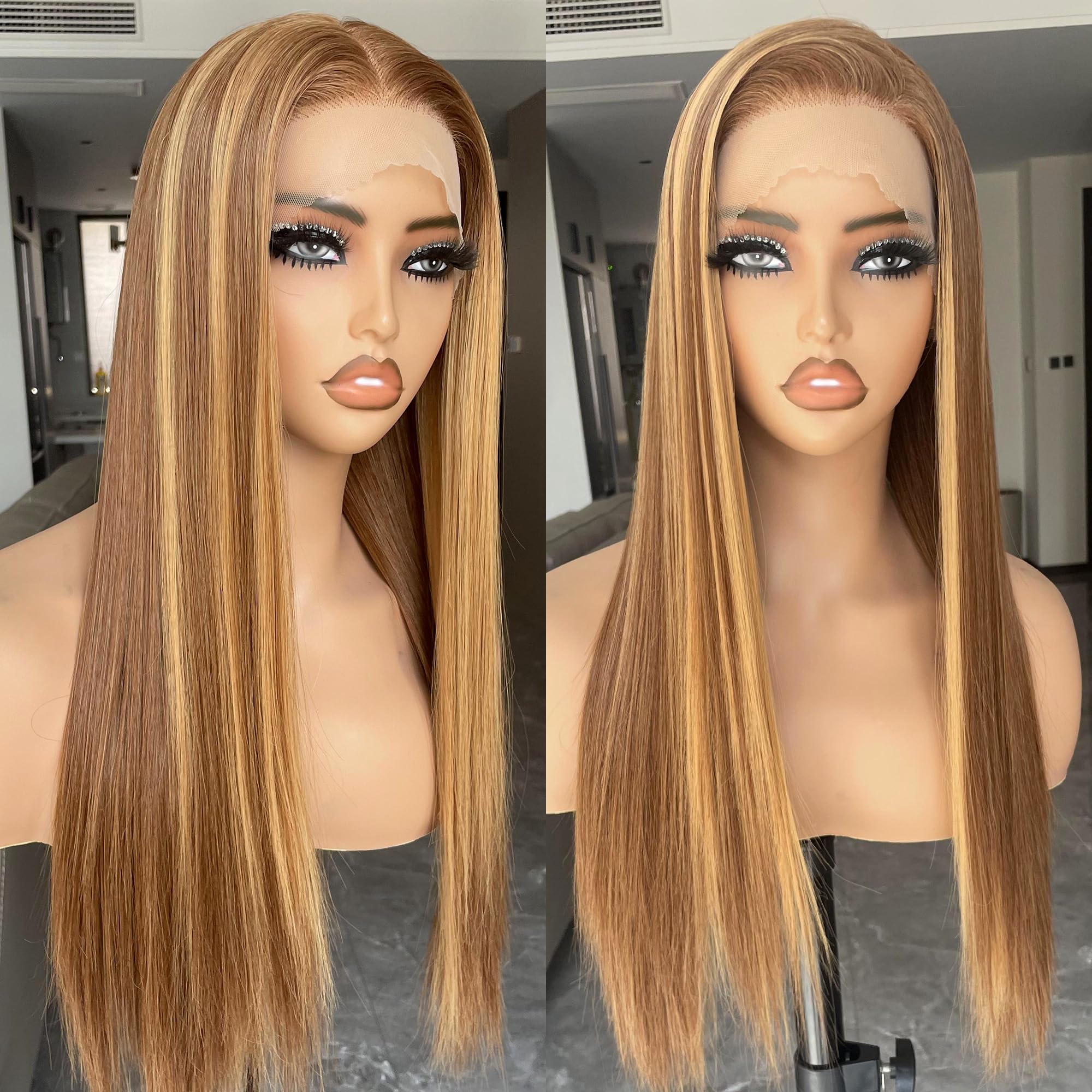 34 Inches Bone Straight Lace Wigs 250 Density Look Like Human Hair 13x4 Transparent Brazilian Lace Front Wigs Glueless For Woman Frontal Wig Pre Pluck