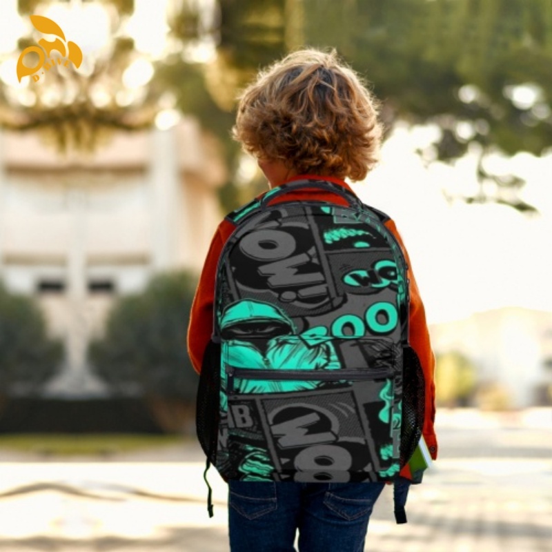 Free delivery. Top designers customize lightweight and high-quality full-print student schoolbags in beige, white and black.