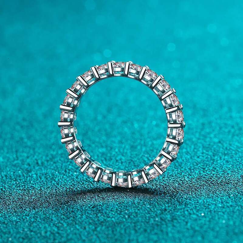 COSFIX D Color Women Moissanite Ring s925 Silver 3mm Moissanite Row Ring for Women Luxury Women Full Moissanite Rings 2023