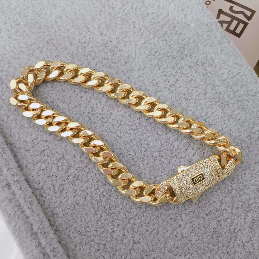 JML 2025 New Design Hip Hop Style Fashion Shining Jewelry 14k Plated High Quality Men's Monaco Gold Cuba Bracelet