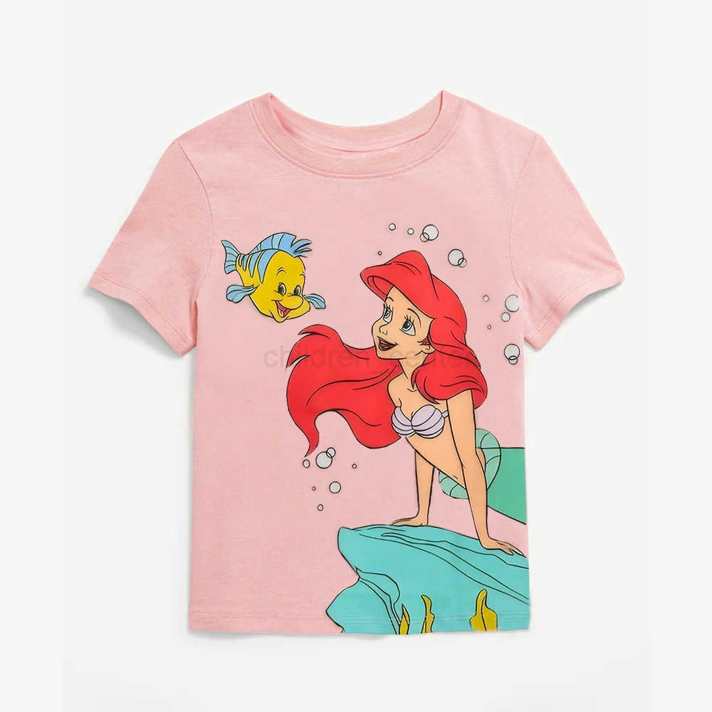 Disney Minnie Mouse Baby Girl T-shirt Summer Toddler Boys Tops Tees Fashion Short Sleeve Kids Tops Tees Child Clothes W250520