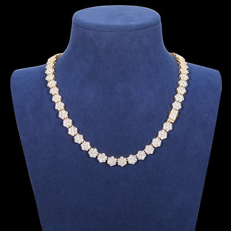 Unisex luxury 10mm Moissanite VVS1 Necklace Chain 925 Silver For Women Iced Out Chain Link Necklace Unisex Fine Hip Hop Jewelry