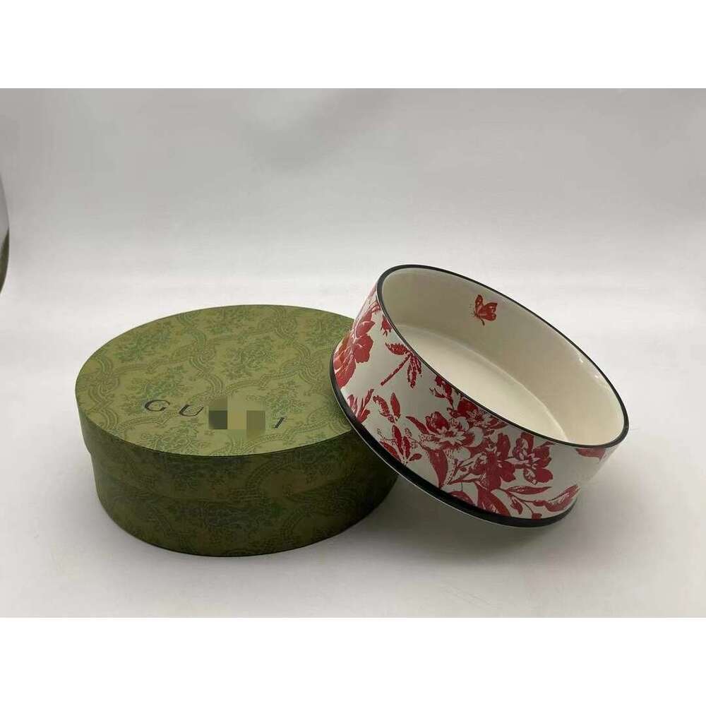 G Home Printed Ceramic Cat Dog Food Bowl Pet Supplies 12315
