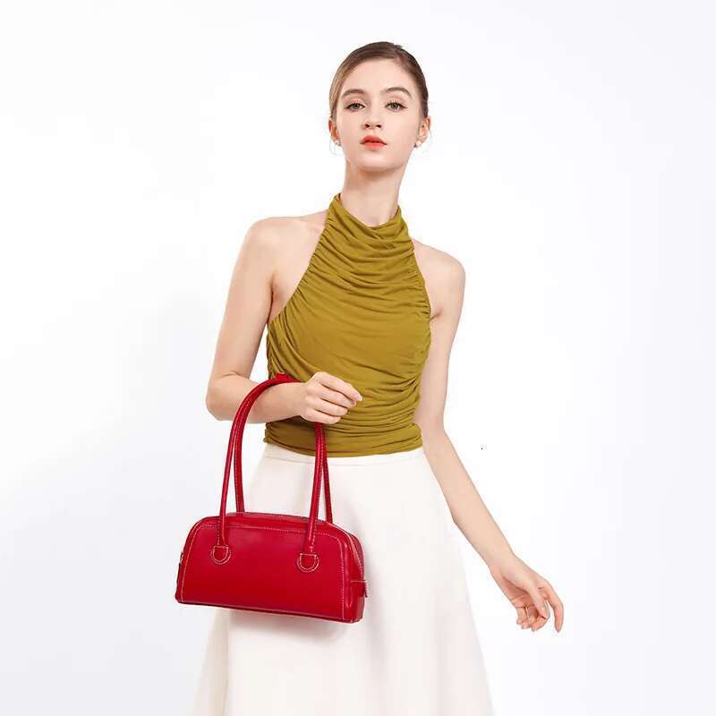 Retro Hand-Heeled Shoulder Underarms For Women's New Simple And Fashionable High-End Boston Bag