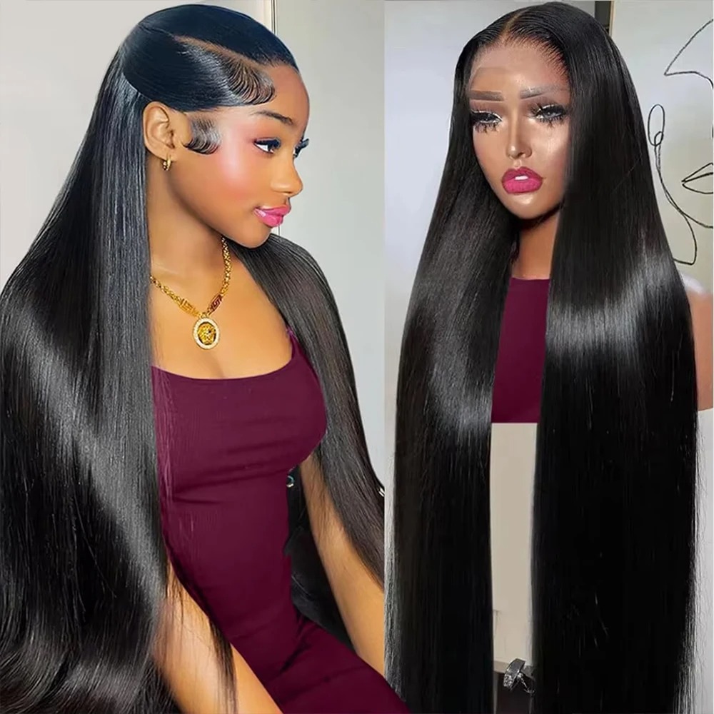 250 Density Brazilian 30 36 Inch Bone Straight 13x4 13x6 HD Lace Frontal Human Hair Wigs Ready to Wear synthetic lace front wigs