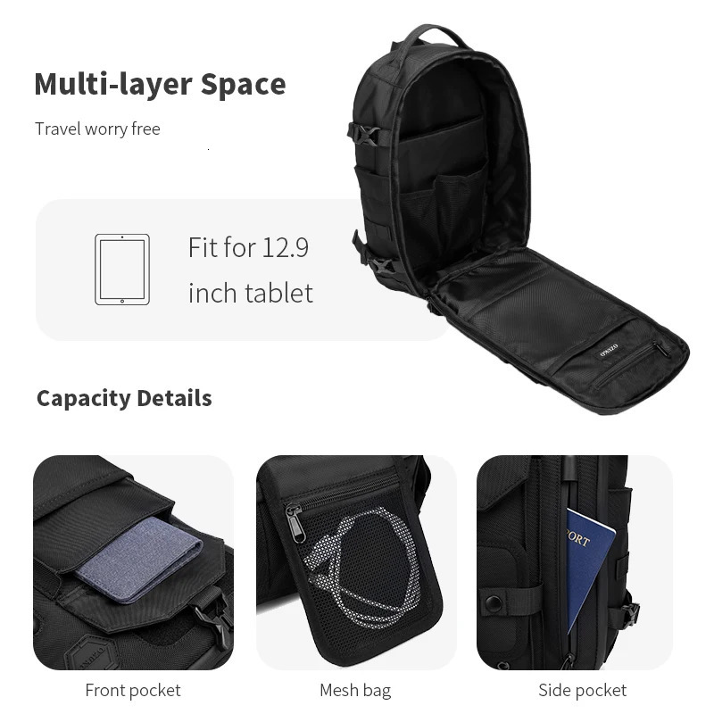 OZUKO Large Capacity Shoulder Bags for Male Waterproof Chest Bag Tactical Sling Messenger Bags Men Outdoor Sports Crossbody Bag 250519