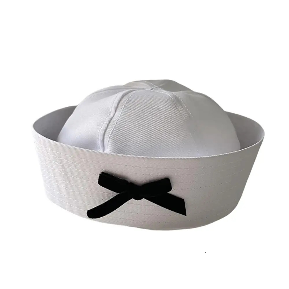Y2K Sweet Pink White Bowknot Beret JK Beret Hat Sexy Dome Sailor Hat Korean Style Navy Cap Niche Flipped Nurse Cosplay Beret Cap 250520