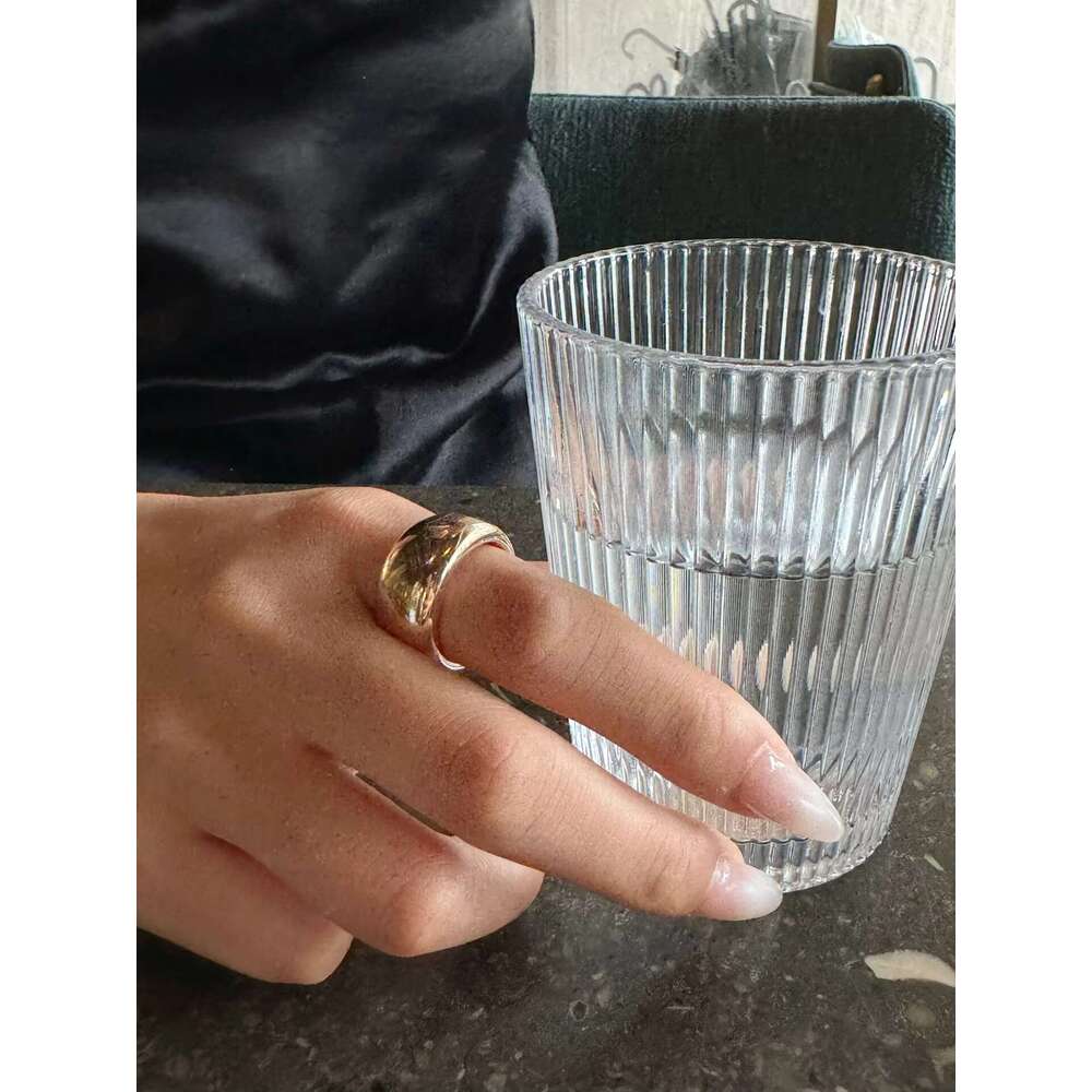 Lin Yin's unique ring with smooth gold silver mirror, fashionable luxury and fashion expert IGI certification