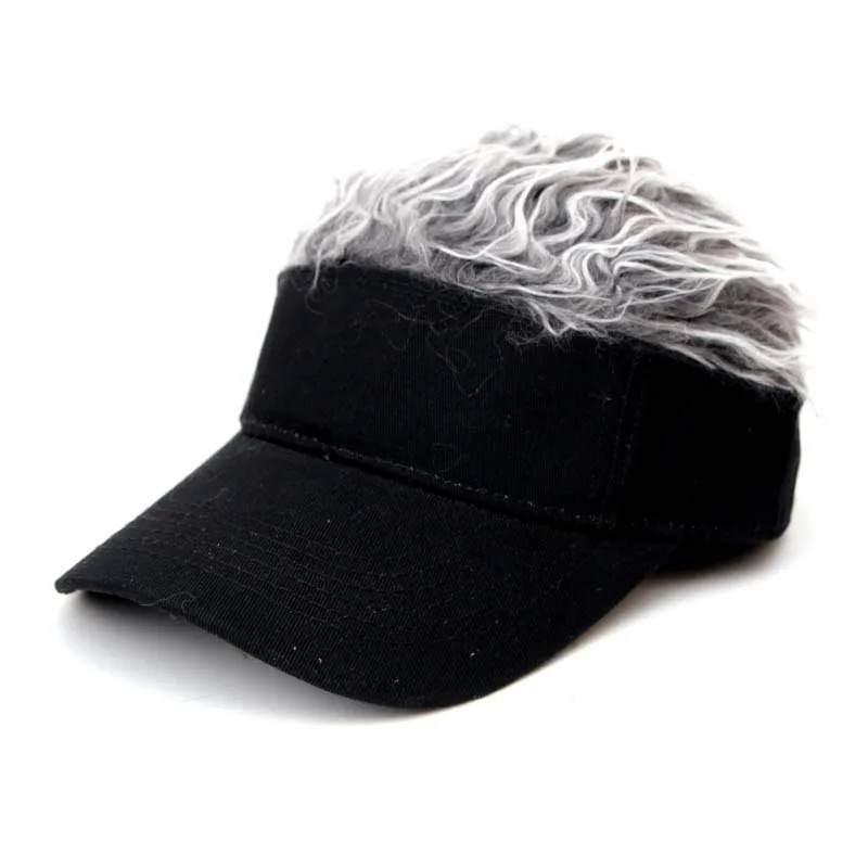Unisex Casual Camouflage Visor Hat Men Women Adjustable Sun Sunshade Hip Hop Baseball Cap With Spiked Hairs Wigs Casquatte 250519