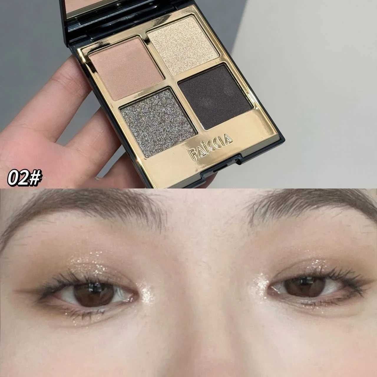 4-Color Shimmer Matte Eyeshadow Palette Smoky Rose Pink Glitter Pigment Eye Shadow Lasting Waterproof Make Up Palette CosmeticsXJ250520