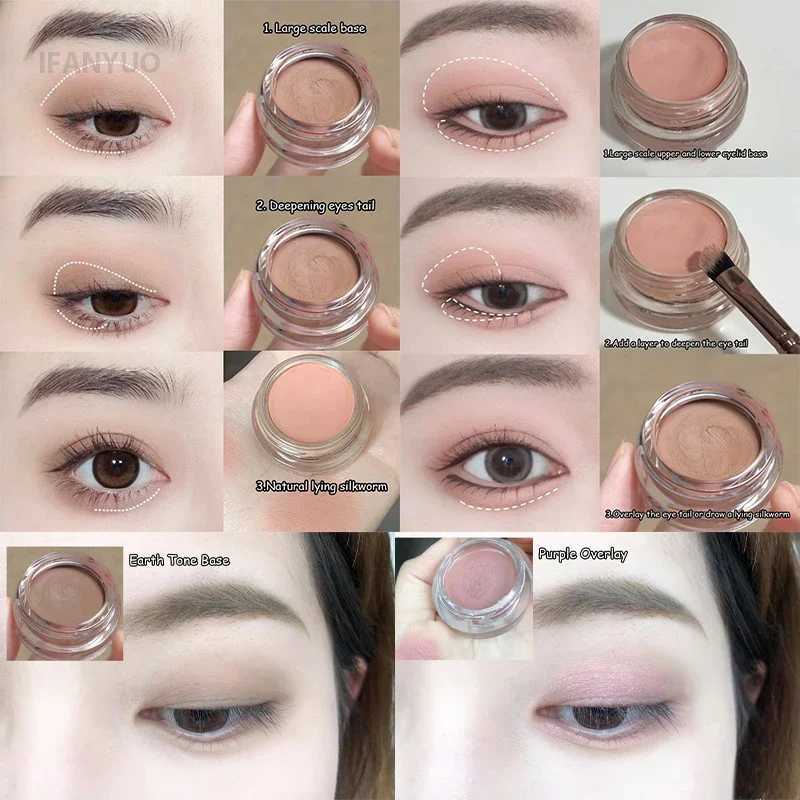 Matte Purple Peach Pink Eyeshadow Cream Blush Face Contour Waterproof Lasting Concealer Nude Brown Eyeshadow Primer Base MakeupXJ250520