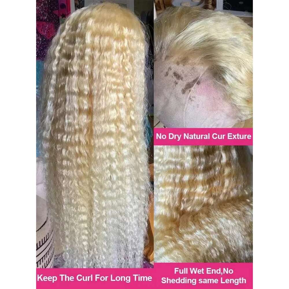 613 Honey Blonde Deep Wave 13x6 HD Frontal Human Hair For Women 40 Inch Brazilian Water Curly Wigs 13x4 Lace Front Wig