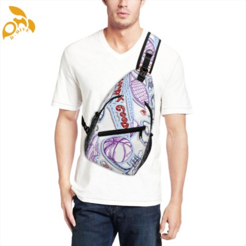 Free shipping. Top designer custom-made round beige, white and black semi-long lightweight high-casual crossbody chest bag