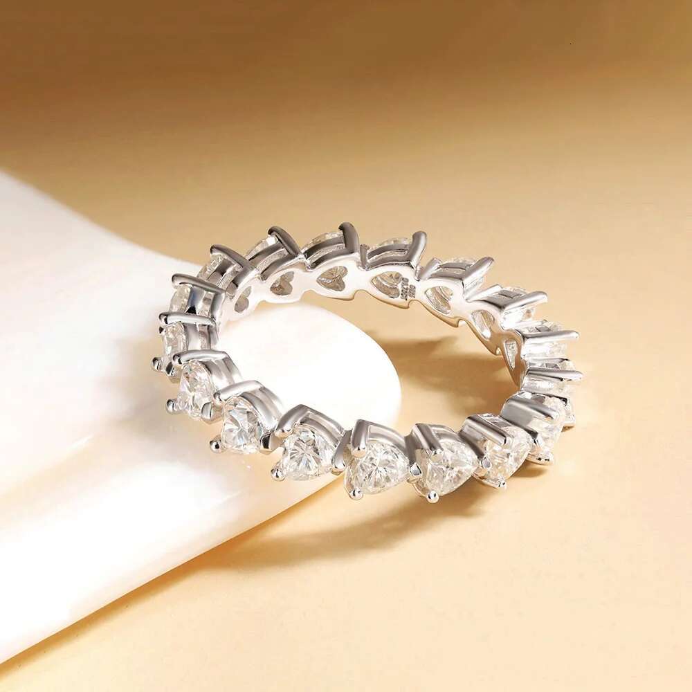 3*3mm Heart Shape Moissanite Engagement Ring For Women D Color VVS Lab Created Diamond 925 Sterling Silver Wedding Band With GRA
