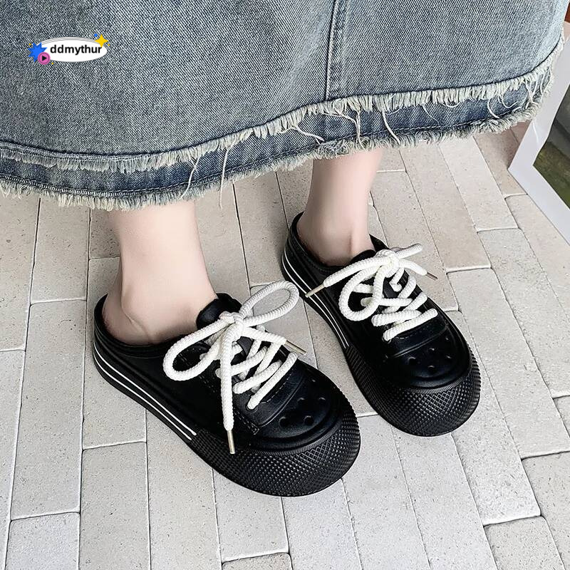 Women Fashion Lace-up Platform Slippers Summer Shoes Soft EVA Anti-slip Female Beach Street Slides Thick Sole Sandals ddmythur