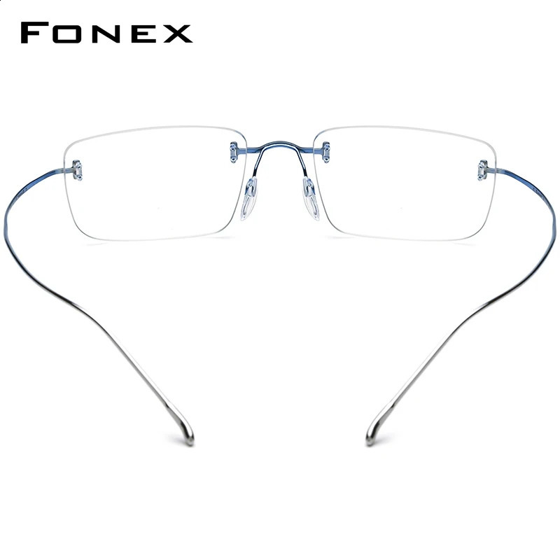 FONEX Glasses Frame Men n Rimless Square Eyeglasses HighQuality Frameless UltralightWeight Eyewear 85871 250515