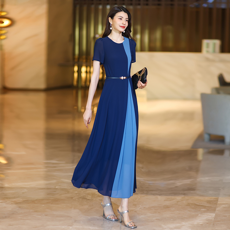 elegant and sophisticated dresses with a highend summer shortsleeved highwaisted printed maxi onepiece dresses for women floorlength