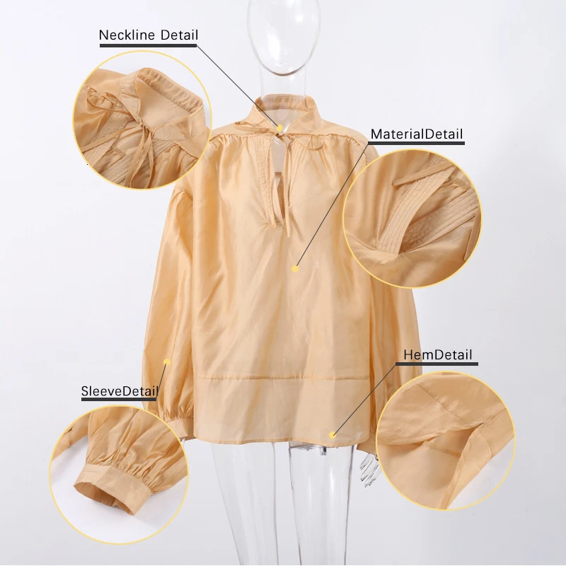 Fashion Long Puff Sleeve Blouses For Women Spring Chic Vneck Pullover Shirts Summer Holiday Lady Street Beach Party Tops 250520