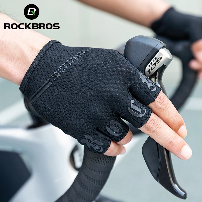 ROCKBROS Cycling Gloves Bike Shockproof Half Finger Breathable Antishock Short Summer High Elasticity 250515