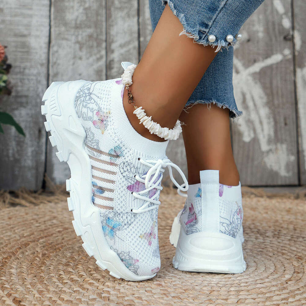 Women's casual 2025 white shoes flat heel fashionable versatile 43 breathable mesh single shoe