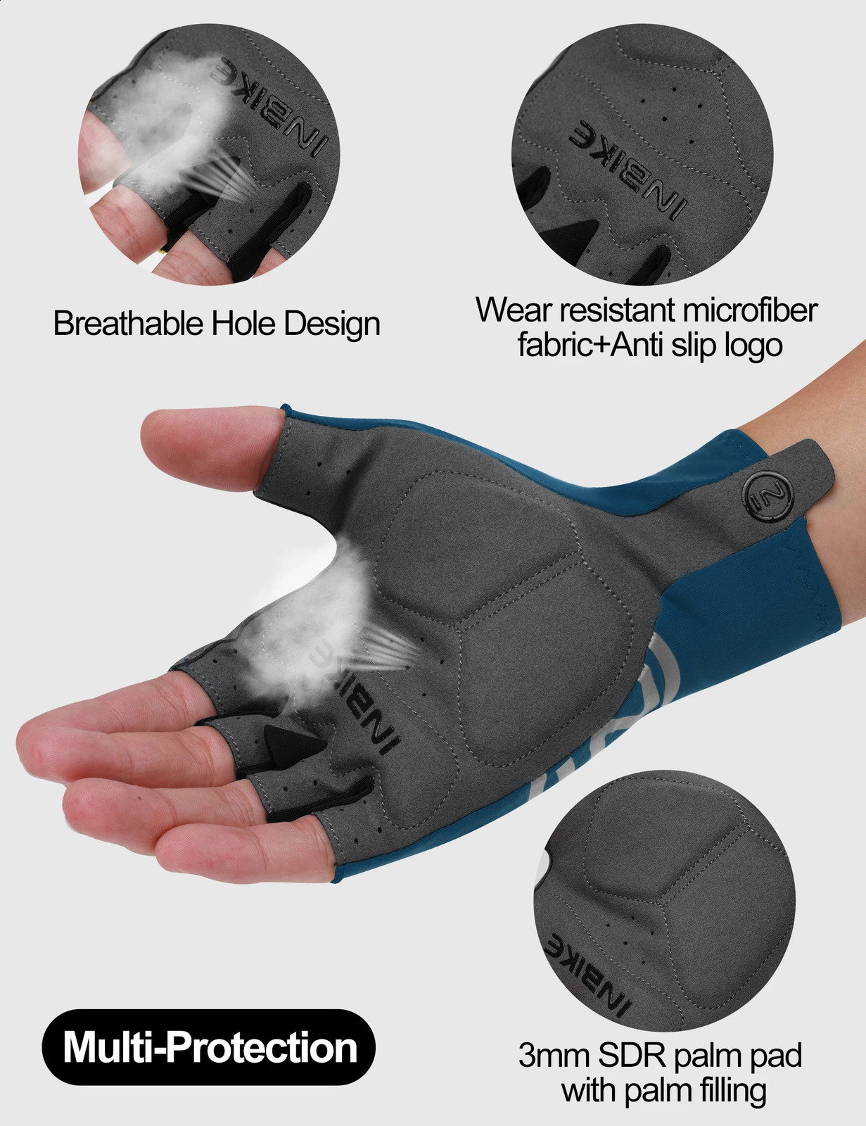 INBIKE Cycling Gloves Summer MTB Bike for Men Biking Gel Padded Half Finger Road Bicycle Accessoiries 250515