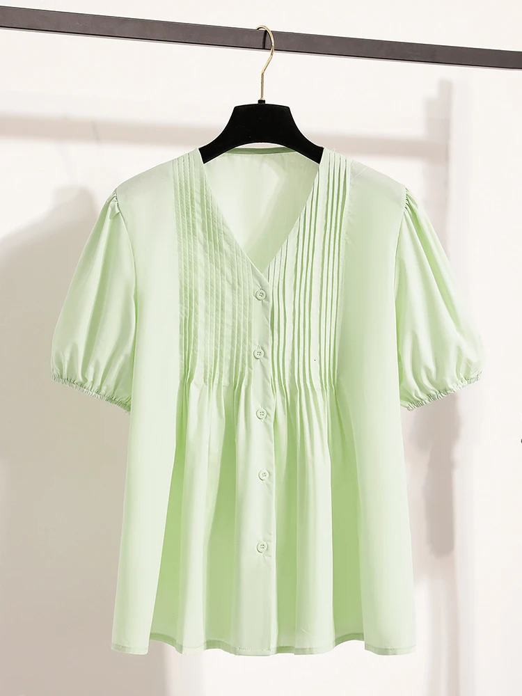 Plus Size Shirts Blouses Women Summer Arrival Korean Fashion Tops Short Sleeve Loose Sweet Blouse Woman L4XL 250520