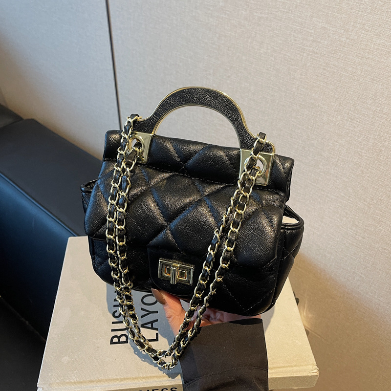Free Shipping Designer Bag Trendy Diamond Grid Chain Handbag New Korean Version Single Shoulder Crossbody Bag Versatile Small Square Bag