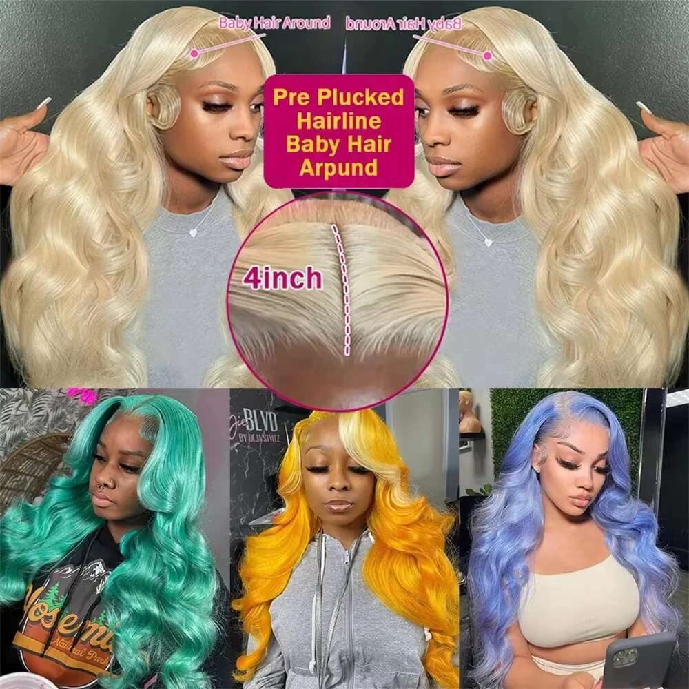 613 Blonde Body Wave 13X6 Frontal 13X4 Front Human Hair Hd Lace Wig For Women
