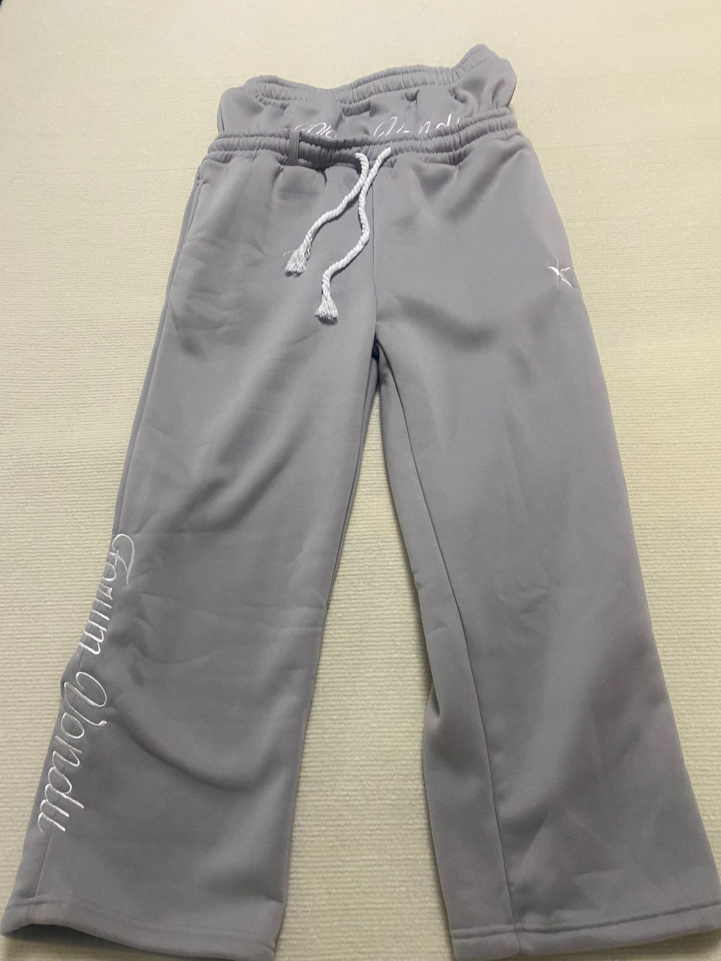 Womens Unsiex Loose Double Waisted Pants Fleece Harajuku Sweatpants Y2K American Solid Color Letter Embroidery Casual Hip Hop Drawstring Waist Jogger 