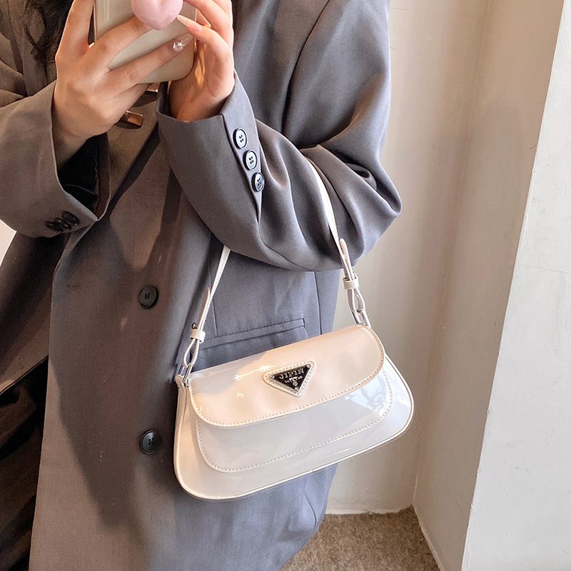 Designer Bag Elegant Glossy Solid-Color Shoulder Bag - Trendy Underarm & Crossbody Purse for Women, Versatile High-Quality Fashion Bag With Free Shipp