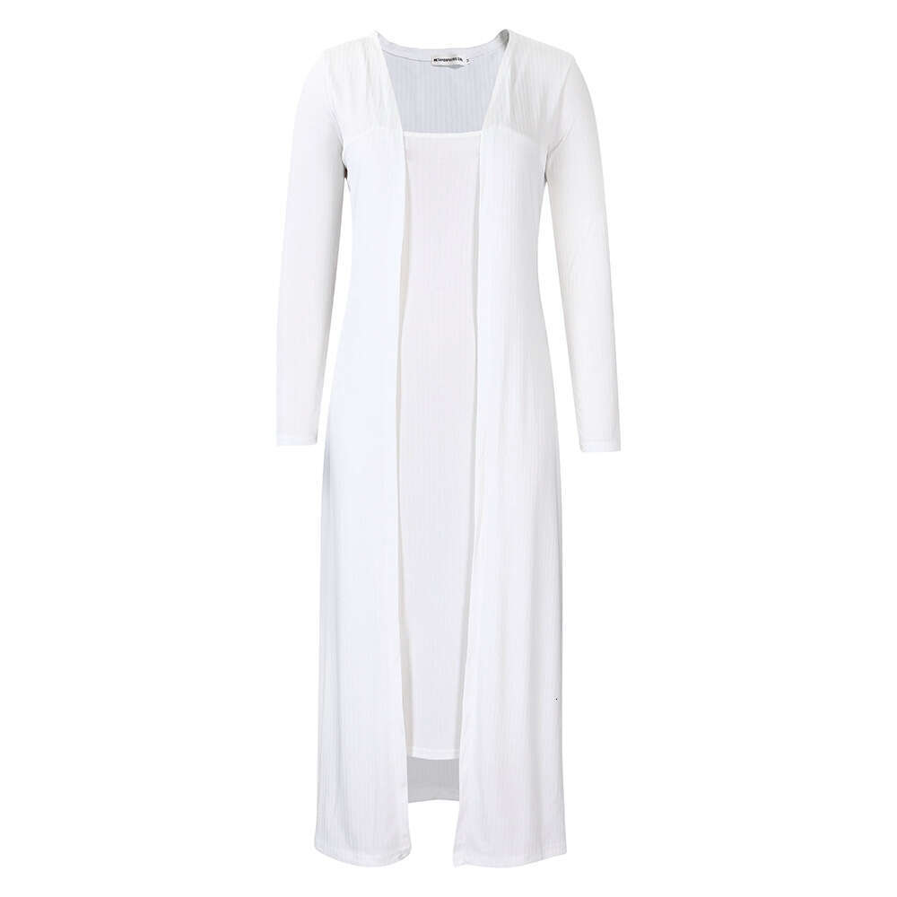 Women's Wear Women's Autumn/Winter New Casual Solid Color Sling Dress Long Two Piece Set