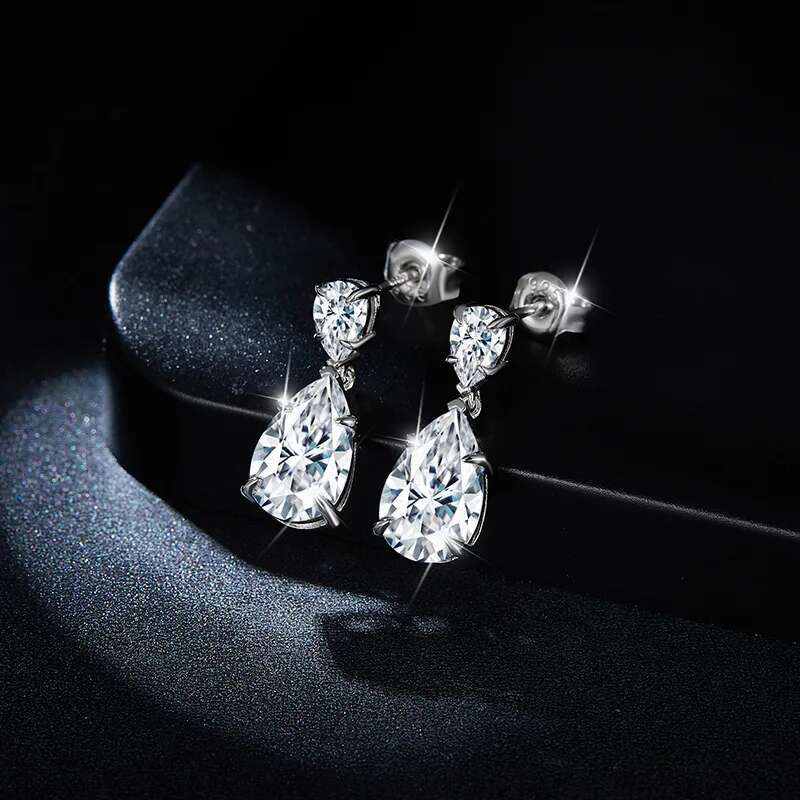 D Color PearMoissanite Stud Earrings For Women s925 Silver Women Moissanite Stud Earring Luxury Full Moissanite Earrings 2023