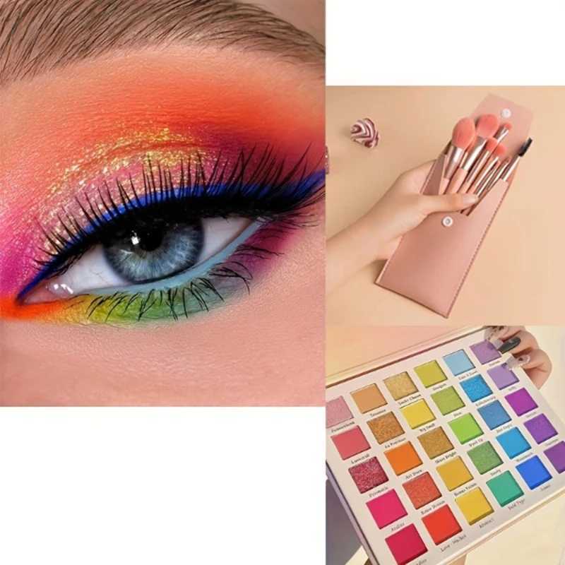30-Color Eyeshadow Palette Super Brilliant Long-Lasting Matte Shimmer Pearlescent Shade Waterproof Eye Makeup with Large Sequins W250520