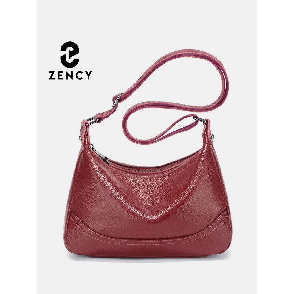 Zency Women's Soft Cowhide Hobo Bag Shoulder Large Capacity Leather Handbag Purse Adustable Long Strap Crossbody
