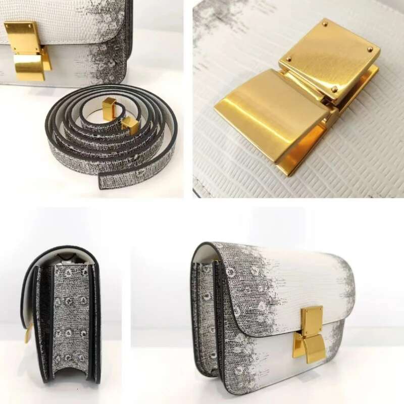 Lizard Pattern Tofu Design Real Leather Saddle Top Quality One Shoulder Messenger Women's New Square Box Bag