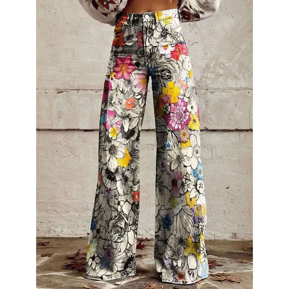 2025 Plus Size Women's Thin Imitation Jeans Casual Pants
