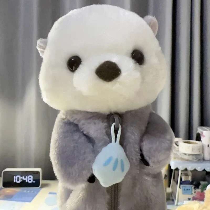Hot Selling 1Pcs Creative Sea Otter Plush Doll Case Ins High-Attractive Pen Holder Cute Pencil Pouch Bag School Supplies Stationery