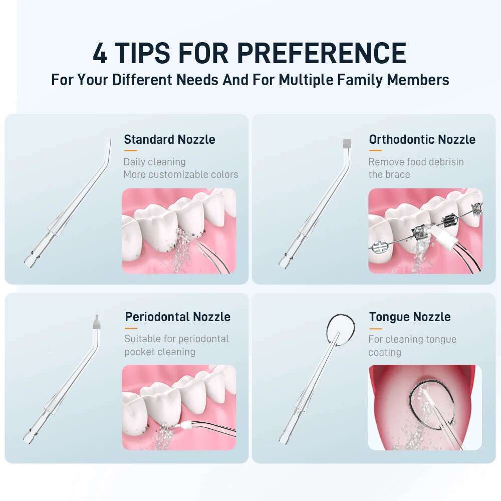 Oral irrigator water flosser, with a large capacity of 300ML and 4 cleaning modes, effectively maintains oral health.